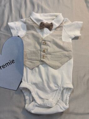 H&M - Organic Cotton Premie one piece dress shirt/vest Onesie/Bodysuit